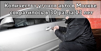 Количество краж и угонов авто в Москве сократилось в 30 раз за 13 лет